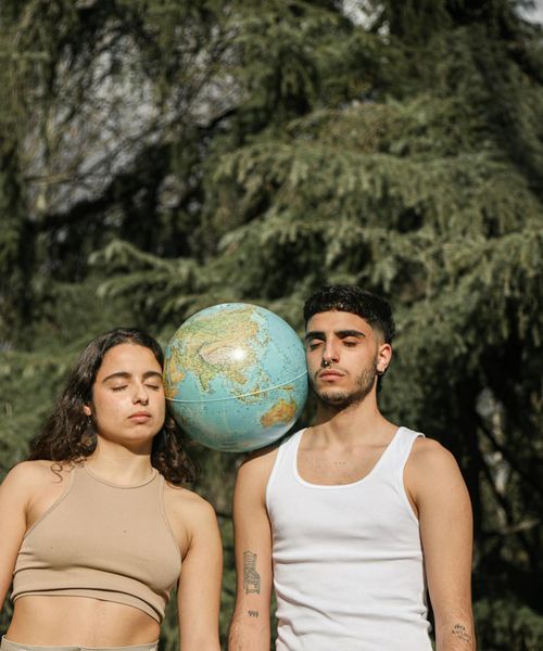 Woman with closed eyes in a state of calm meditation.